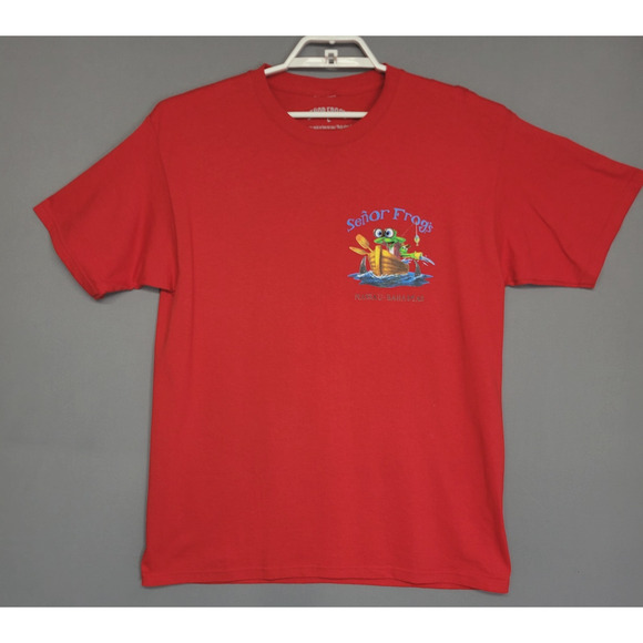 Senor Frogs Nassau Bahamas T-shirt Mens Large Red Graphic 100% Cotton Crew Neck - Picture 3 of 10